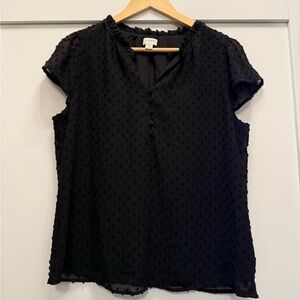 J Crew Black Dotted Blouse